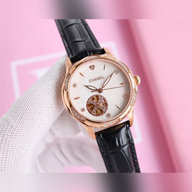 女款_品牌：香奈兒- Chanel款式：新款女裝機械腕表機芯：西鐵城機芯鏡面：藍