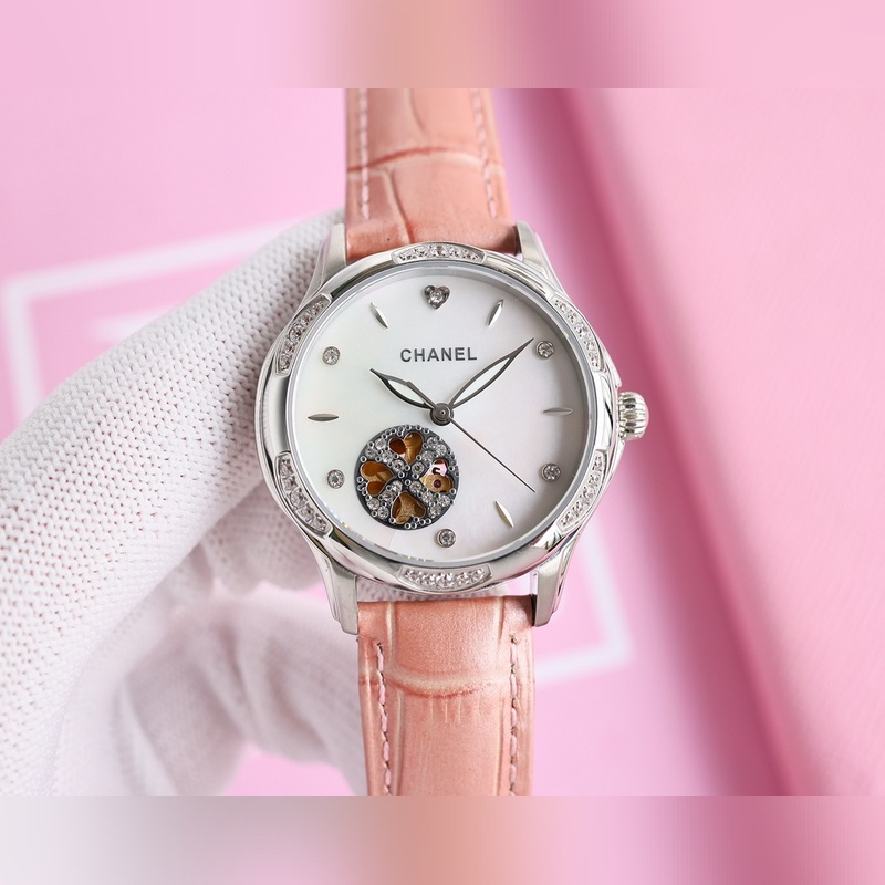 女款_品牌：香奈兒- Chanel款式：新款女裝機械腕表機芯：西鐵城機芯鏡面：藍