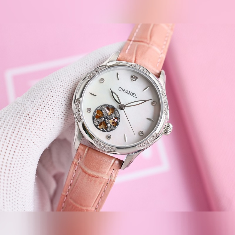 女款_品牌：香奈兒- Chanel款式：新款女裝機械腕表機芯：西鐵城機芯鏡面：藍