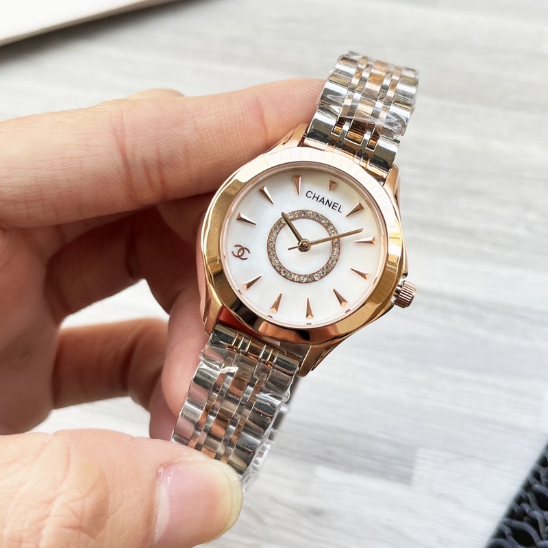 女款_香奈兒全新升級款 珍珠貝殼 字面.采用獨家定制真月相 .超高性價比.進口石英機