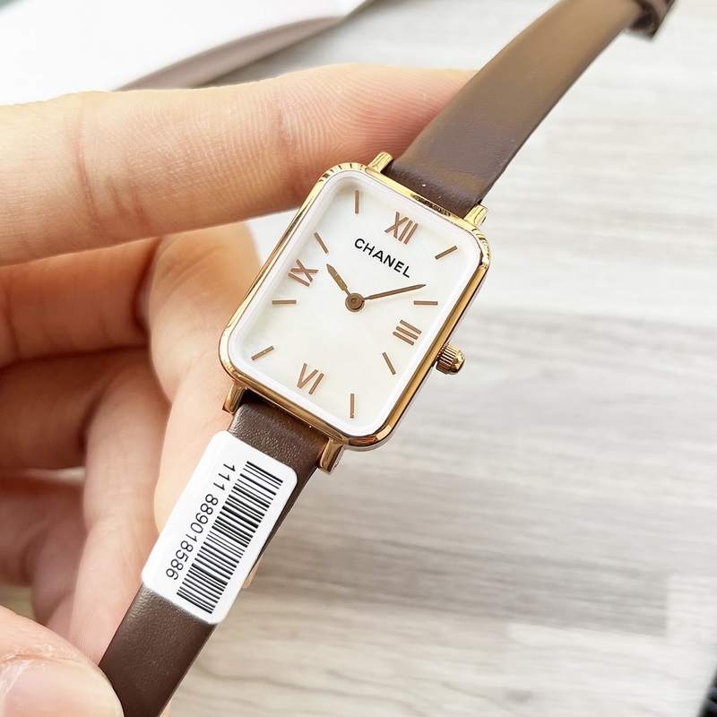 女款_香奈兒CHANEL 最新配色 現代經典時尚設計 殼表面的方圈是玻璃電鍍 獨特風格