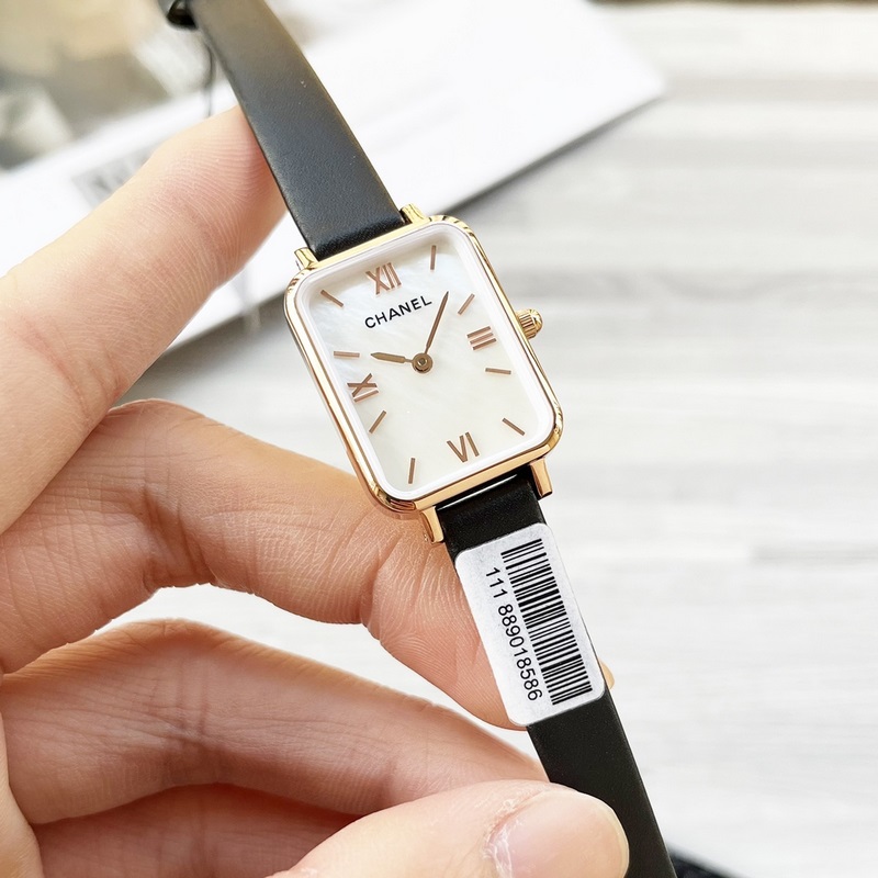 女款_香奈兒CHANEL 最新配色 現代經典時尚設計 殼表面的方圈是玻璃電鍍 獨特風格