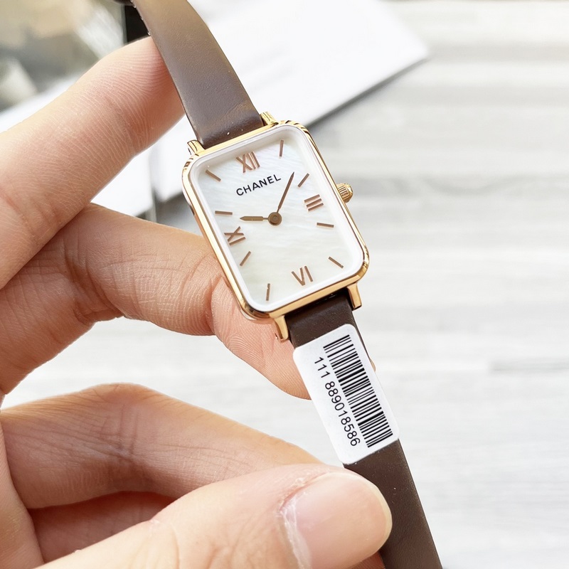 女款_香奈兒CHANEL 最新配色 現代經典時尚設計 殼表面的方圈是玻璃電鍍 獨特風格