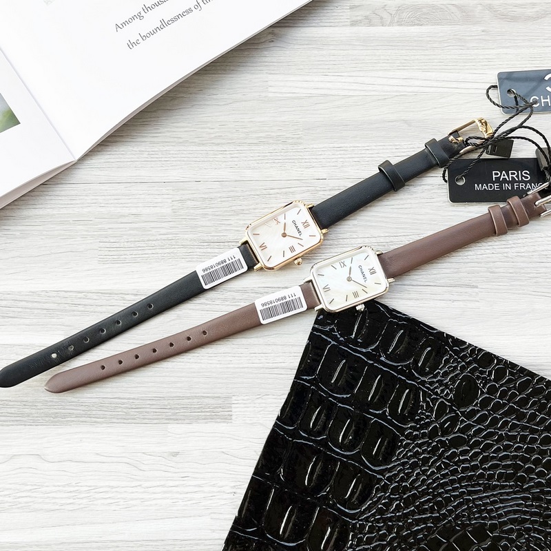 女款_香奈兒CHANEL 最新配色 現代經典時尚設計 殼表面的方圈是玻璃電鍍 獨特風格