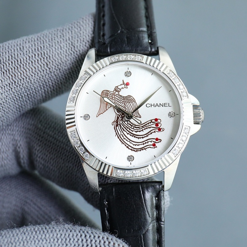 女款_香奈兒 女款 西鐵城機械腕表如期獻上。精、簡、薄是這款情侶的亮點所在?！緳C芯】