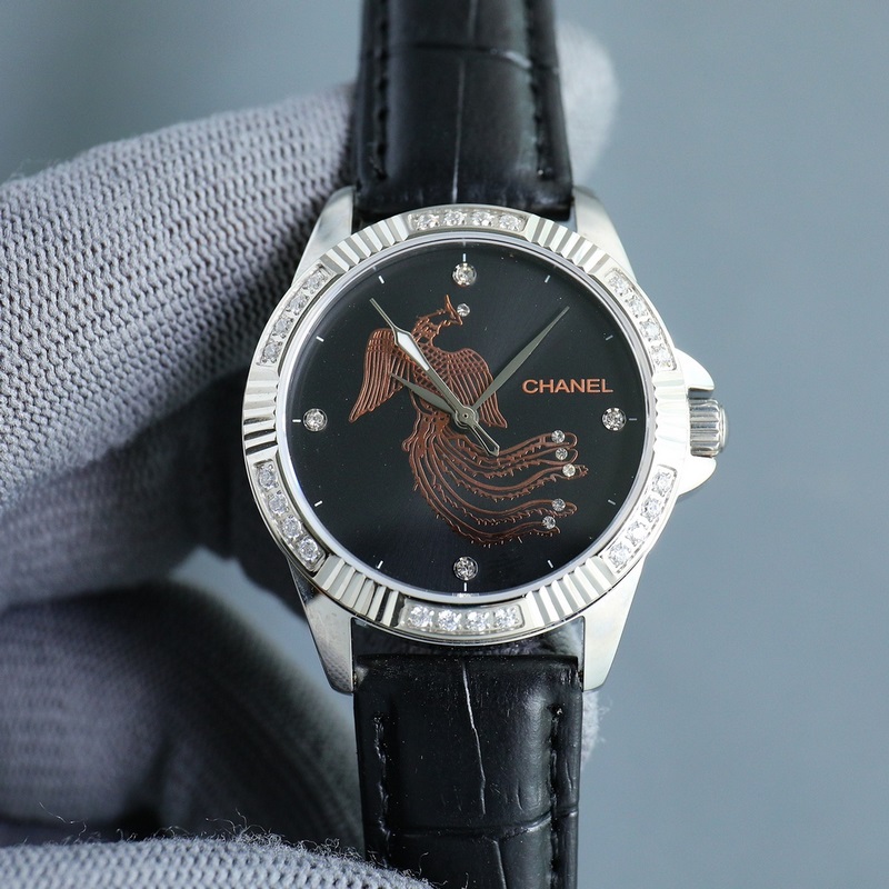 女款_香奈兒 女款 西鐵城機械腕表如期獻上。精、簡、薄是這款情侶的亮點所在?！緳C芯】