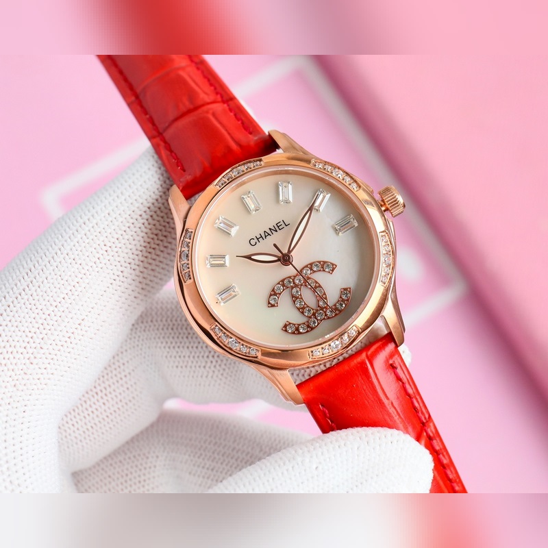 女款_品牌：香奈兒- anel款式：新款女裝機(jī)械腕表機(jī)芯：進(jìn)口西鐵城機(jī)械機(jī)芯鏡面