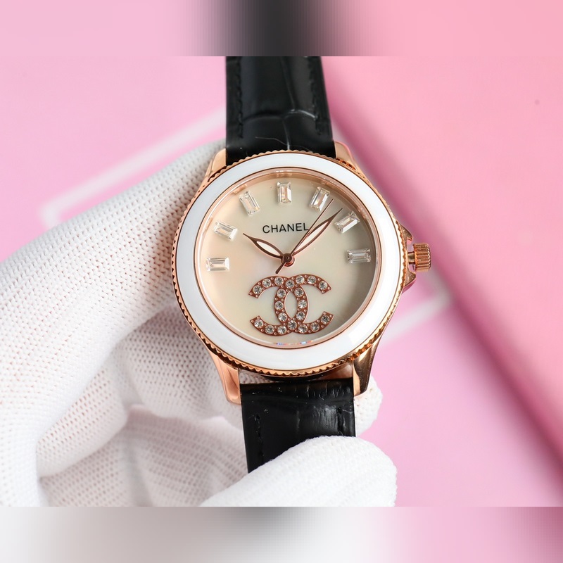 女款_品牌：香奈兒- anel款式：新款女裝機(jī)械腕表機(jī)芯：進(jìn)口西鐵城機(jī)械機(jī)芯鏡面