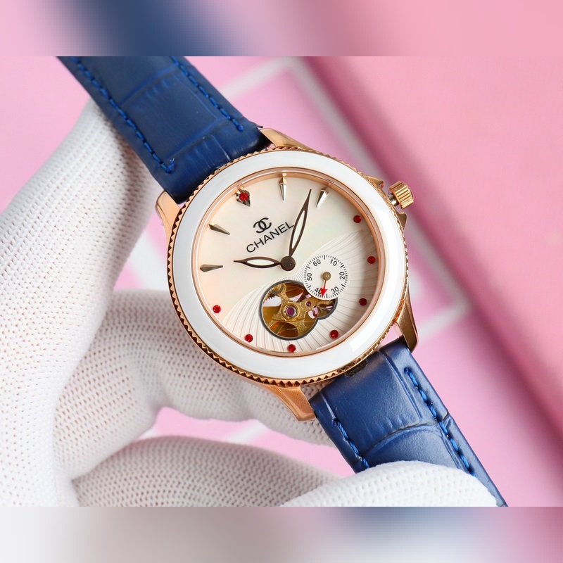 女款_品牌：香奈兒- anel款式：新款女裝機(jī)械腕表機(jī)芯：進(jìn)口西鐵城機(jī)械機(jī)芯鏡面