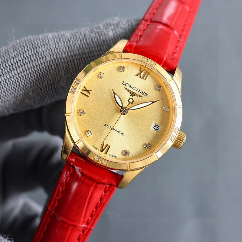 女款_二零二四浪琴最新女款， 小紅書爆款，腕表，青春年華，可以搭配更多顔色皮帶鏡面：