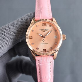 女款_二零二四浪琴最新女款， 小紅書爆款，腕表，青春年華，可以搭配更多顔色皮帶鏡面：