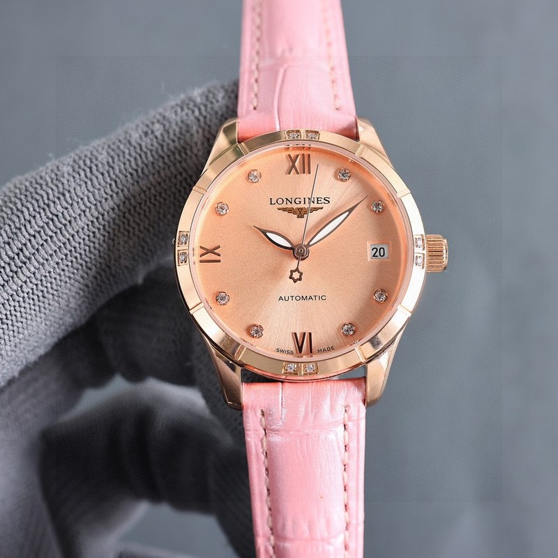 女款_二零二四浪琴最新女款， 小紅書(shū)爆款，腕表，青春年華，可以搭配更多顔色皮帶鏡面：