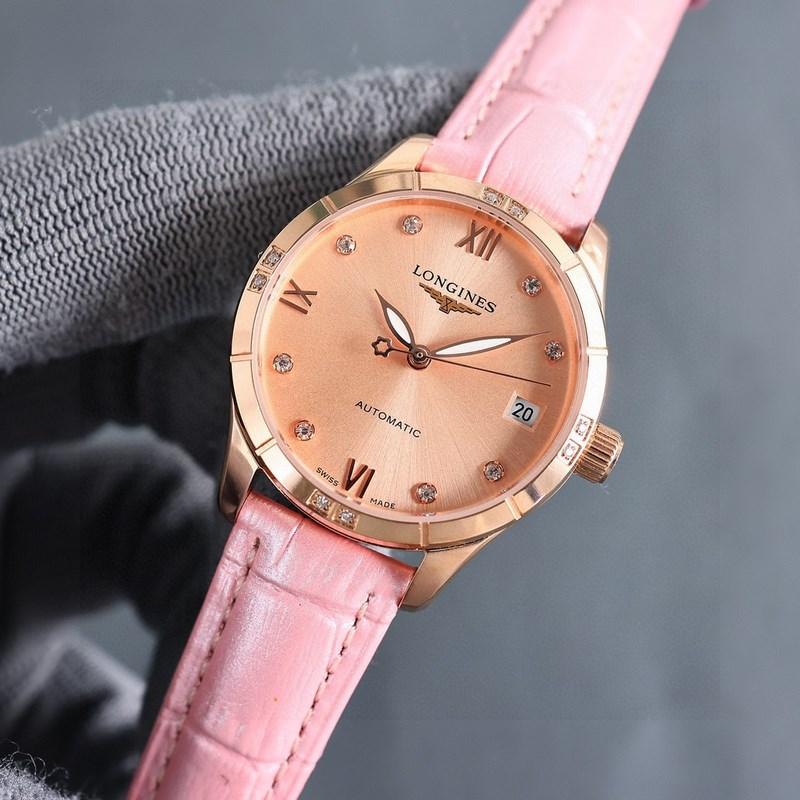 女款_二零二四浪琴最新女款， 小紅書(shū)爆款，腕表，青春年華，可以搭配更多顔色皮帶鏡面：