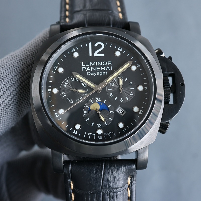 大廠首發-沛納海系列實拍圖 升級版【最高版本】沛納海 動能儲備 日月星辰顯示 意