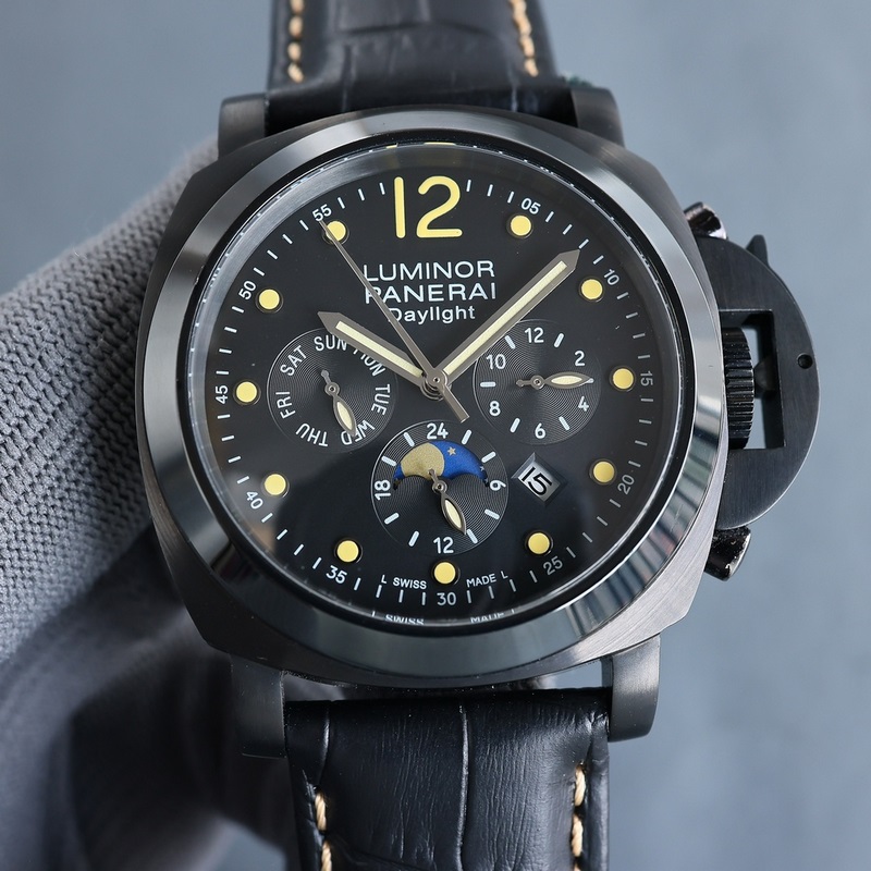 大廠首發-沛納海系列實拍圖 升級版【最高版本】沛納海 動能儲備 日月星辰顯示 意