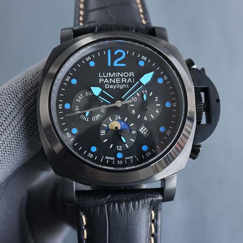 大廠首發-沛納海系列實拍圖 升級版【最高版本】沛納海 動能儲備 日月星辰顯示 意