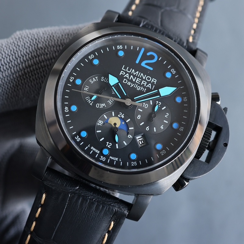 大廠首發-沛納海系列實拍圖 升級版【最高版本】沛納海 動能儲備 日月星辰顯示 意