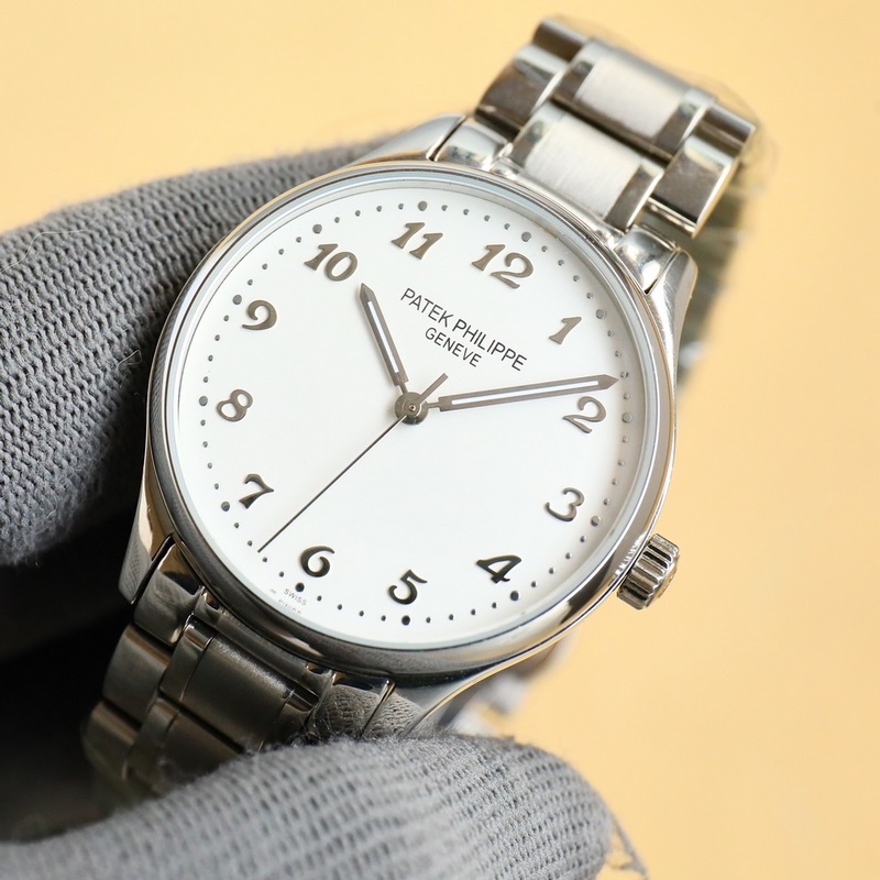 品牌：百達(dá)翡麗（三針新品，商務(wù)休閑）奢華大氣類型：精緻男士腕表（新品）表帶：真牛