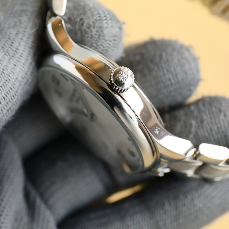 品牌：百達(dá)翡麗（三針新品，商務(wù)休閑）奢華大氣類型：精緻男士腕表（新品）表帶：真牛