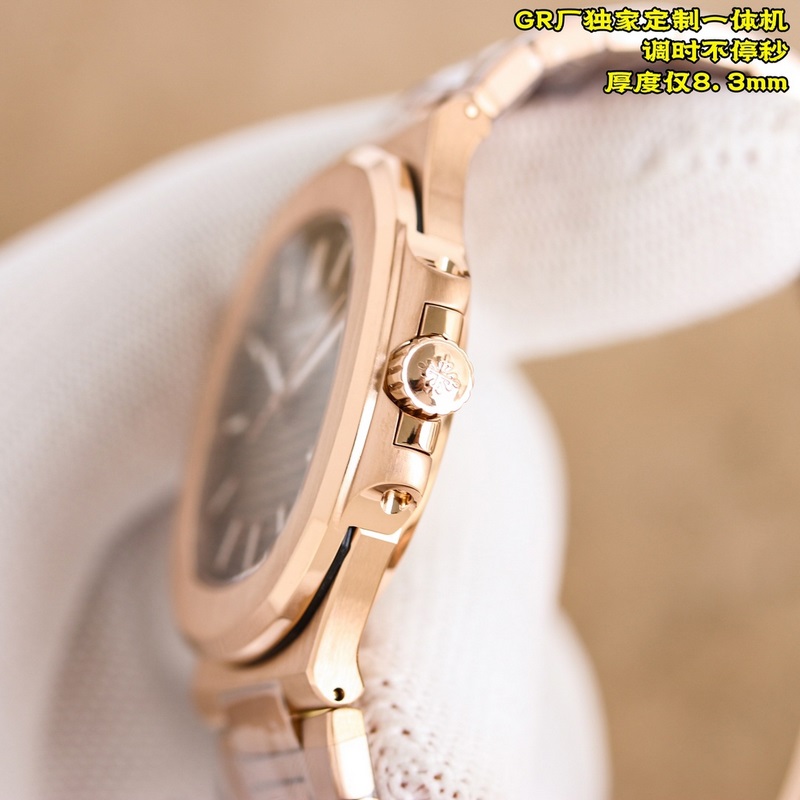 GR廠(chǎng)，期待已久得全紋金款式，定制一體機(jī)，厚度僅8.3mm，調(diào)時(shí)針不停秒，調(diào)時(shí)針