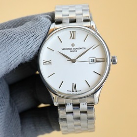 品牌：江詩丹頓（三針新品，商務休閑）奢華大氣類型：精緻男士腕表（新品）表帶：真牛