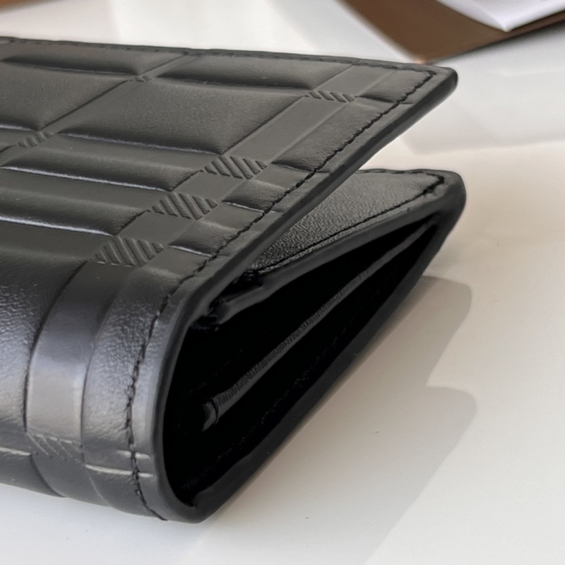 壓花格紋皮革長款錢夾【B 家】原單出品 ～～ 大面采用進口小牛皮壓花，銀色金屬五