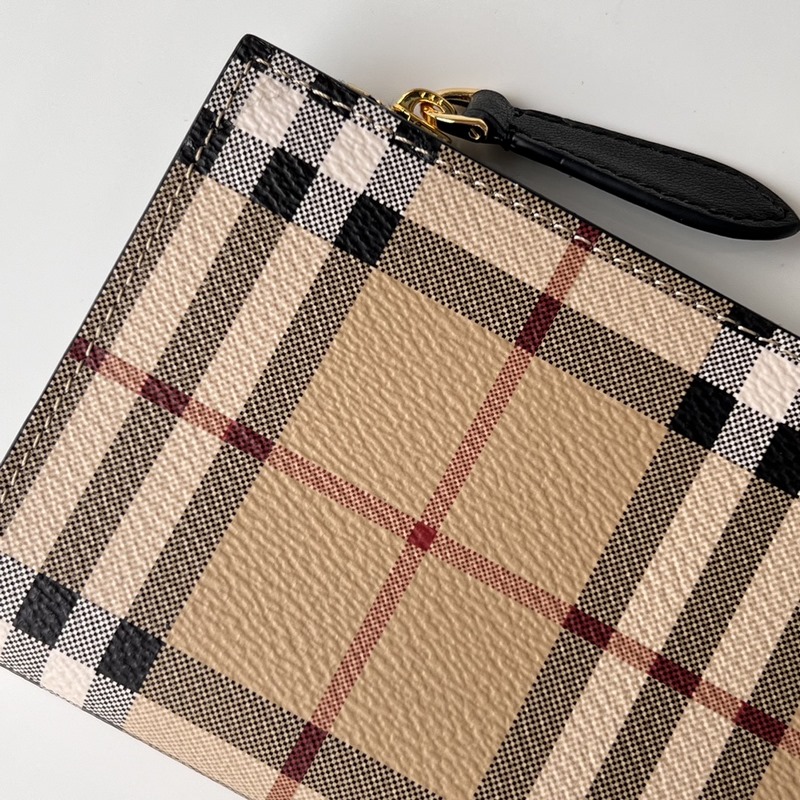 活力裝飾標志性 Burberry 格紋環保帆布二折卡包 【B家】原單出品 ～～