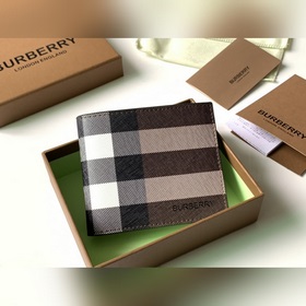 Vintage 格紋環保帆布兩折短夾 【B家】原單出品 ～～ 采用進口柔軟小牛皮