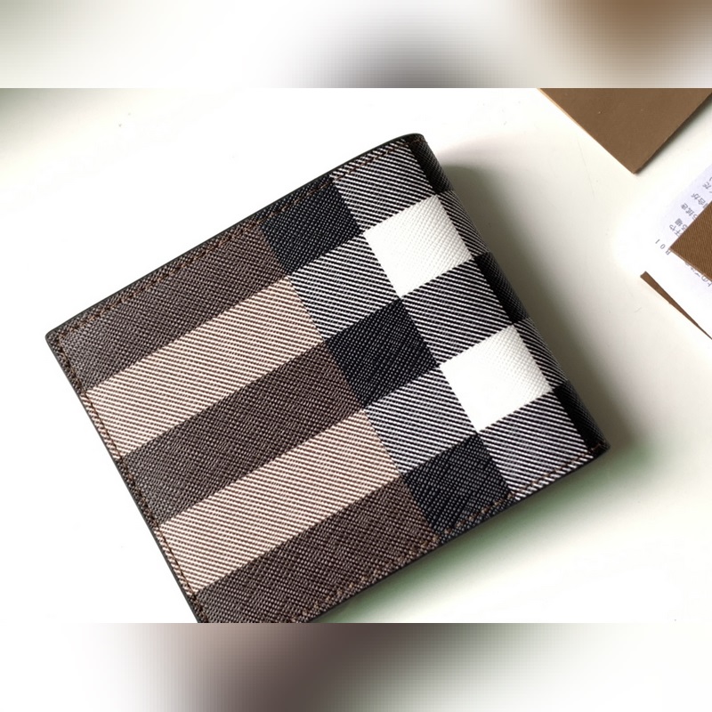 Vintage 格紋環(huán)保帆布兩折短夾 【B家】原單出品 ～～ 采用進口柔軟小牛皮