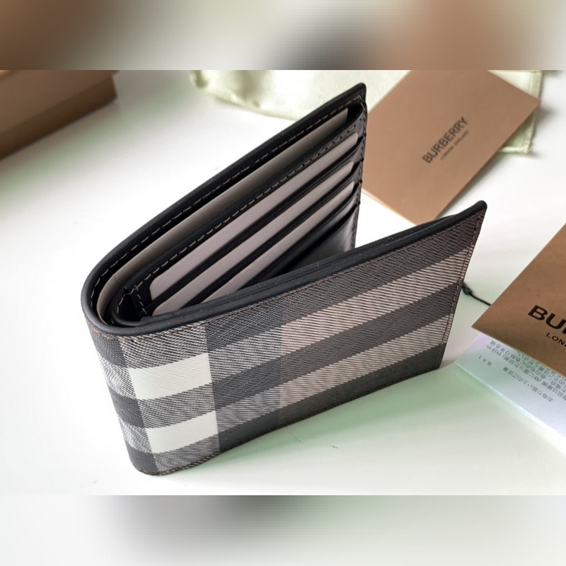 Vintage 格紋環(huán)保帆布兩折短夾 【B家】原單出品 ～～ 采用進口柔軟小牛皮