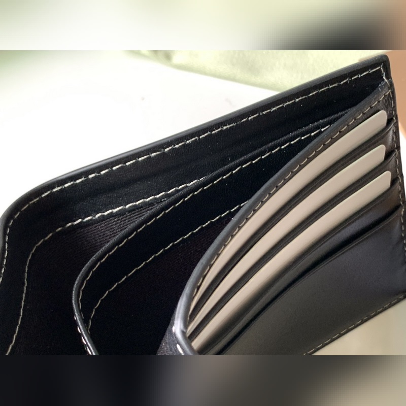 Vintage 格紋環(huán)保帆布兩折短夾 【B家】原單出品 ～～ 采用進口柔軟小牛皮