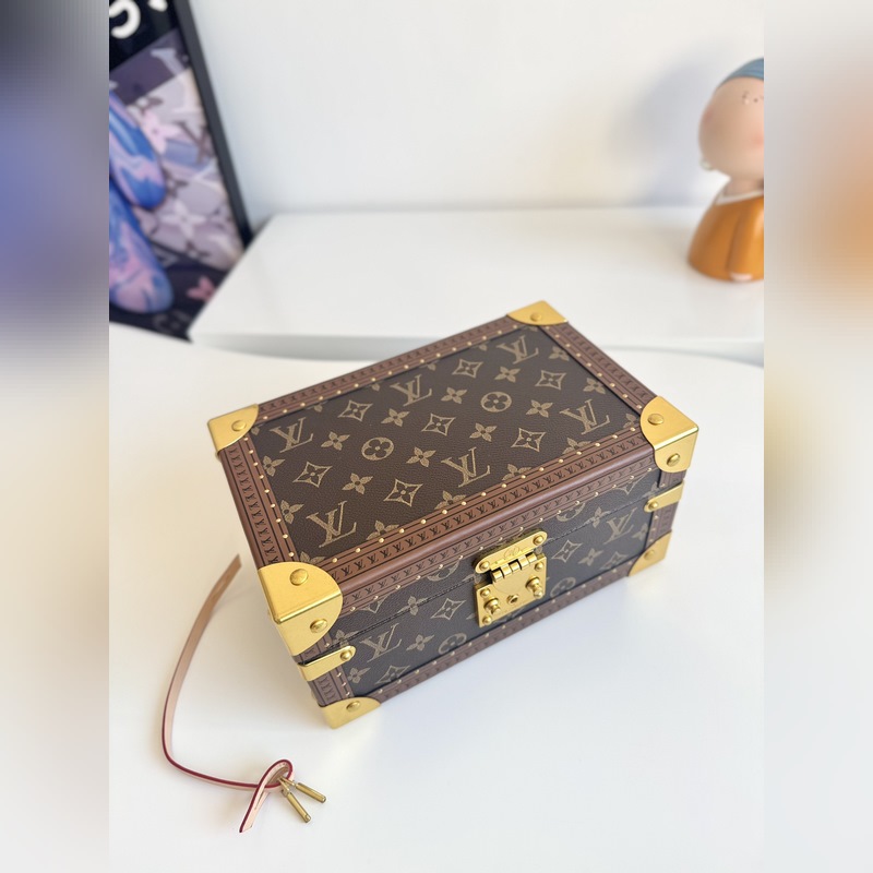 『動態芯片配專櫃包裝』 海外原單M20292老花杏色珠寶箱 首飾盒獨家實拍！ C