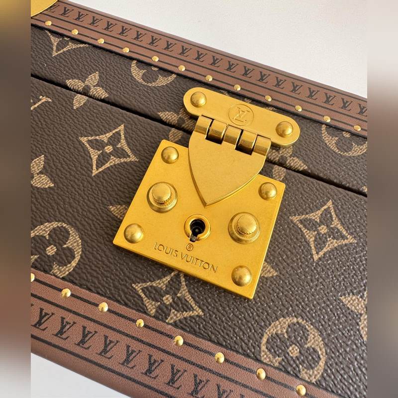 『動態芯片配專櫃包裝』 海外原單M20292老花杏色珠寶箱 首飾盒獨家實拍！ C