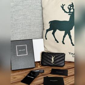 SAINT LAURENT球紋 牛皮mini 零錢包太美了 超愛 可放包裡 可