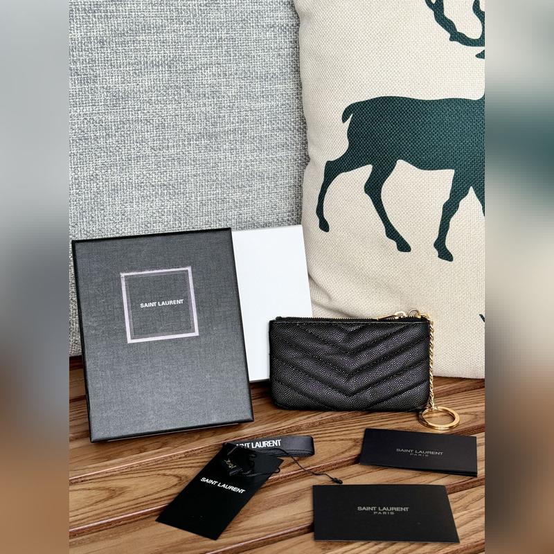 SAINT LAURENT球紋 牛皮mini 零錢包太美了 超愛 可放包裡 可