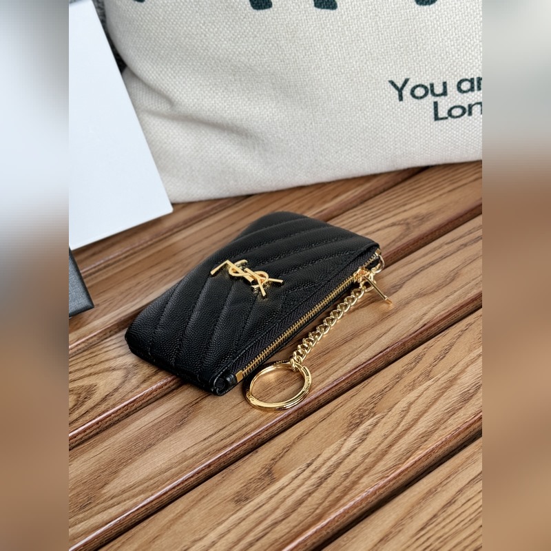 SAINT LAURENT球紋 牛皮mini 零錢包太美了 超愛 可放包裡 可