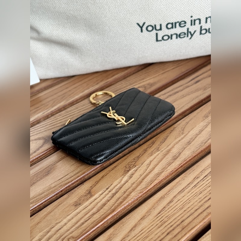 SAINT LAURENT球紋 牛皮mini 零錢包太美了 超愛 可放包裡 可