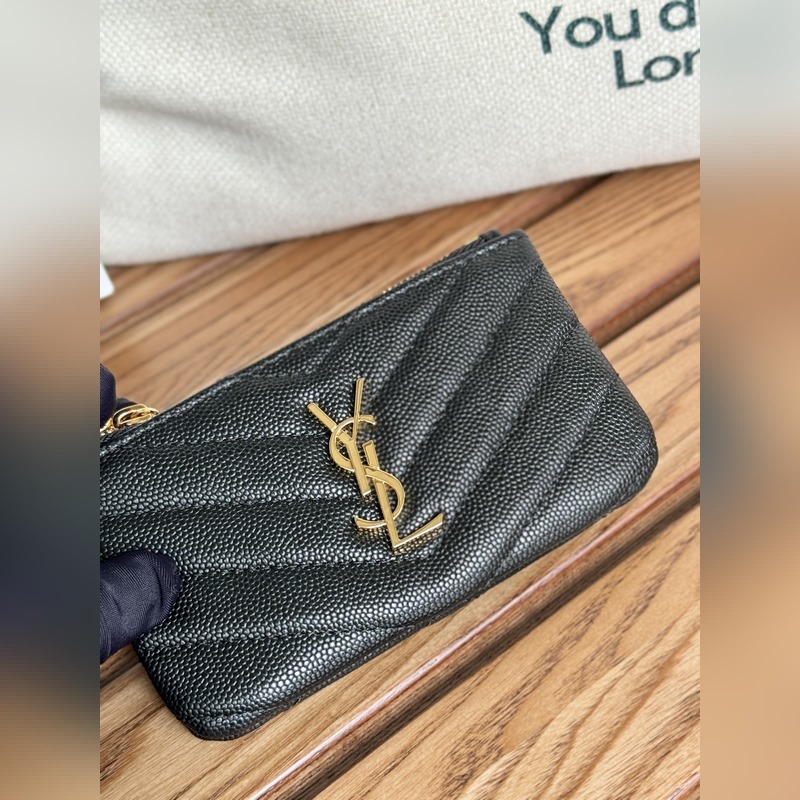 SAINT LAURENT球紋 牛皮mini 零錢包太美了 超愛 可放包裡 可