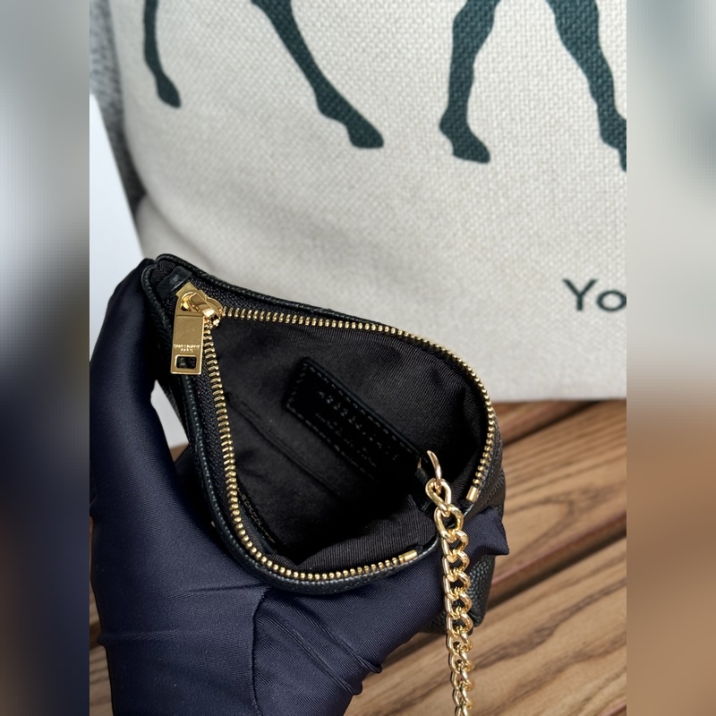 SAINT LAURENT球紋 牛皮mini 零錢包太美了 超愛 可放包裡 可