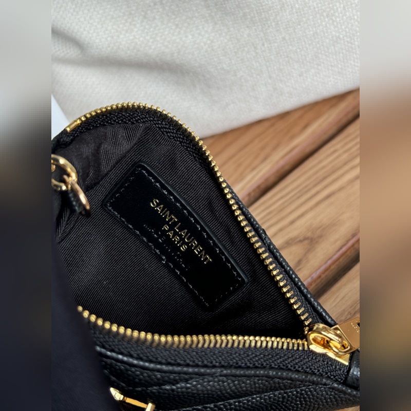 SAINT LAURENT球紋 牛皮mini 零錢包太美了 超愛 可放包裡 可