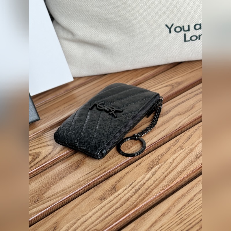 SAINT LAURENT球紋 牛皮mini 零錢包太美了 超愛 可放包裡 可