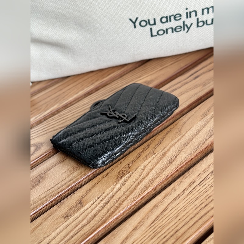 SAINT LAURENT球紋 牛皮mini 零錢包太美了 超愛 可放包裡 可