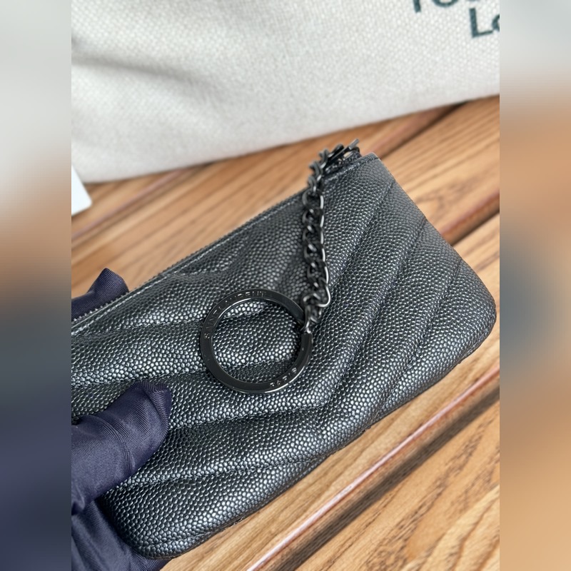 SAINT LAURENT球紋 牛皮mini 零錢包太美了 超愛 可放包裡 可