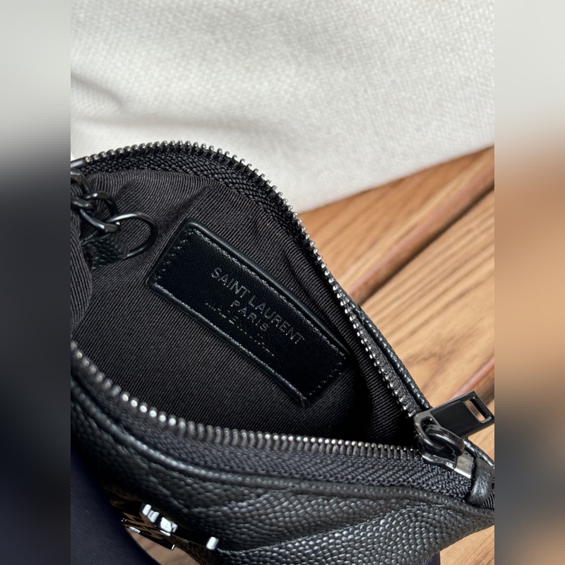 SAINT LAURENT球紋 牛皮mini 零錢包太美了 超愛 可放包裡 可