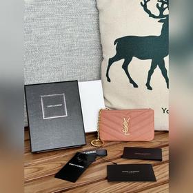 SAINT LAURENT球紋 牛皮mini 零錢包太美了 超愛 可放包裡 可