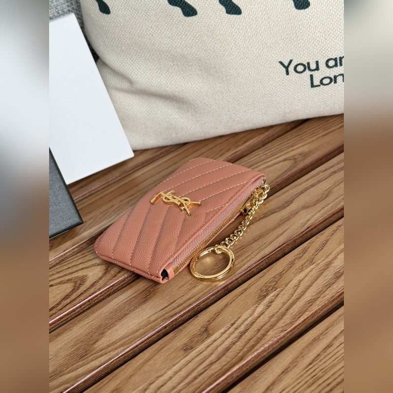 SAINT LAURENT球紋 牛皮mini 零錢包太美了 超愛 可放包裡 可