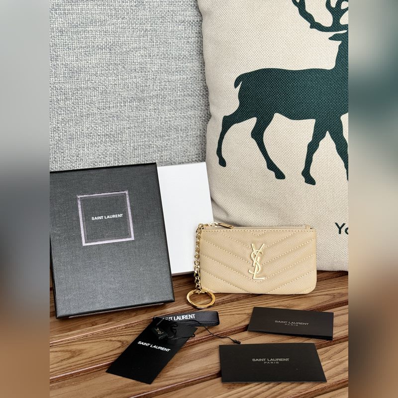 SAINT LAURENT球紋 牛皮mini 零錢包太美了 超愛 可放包裡 可