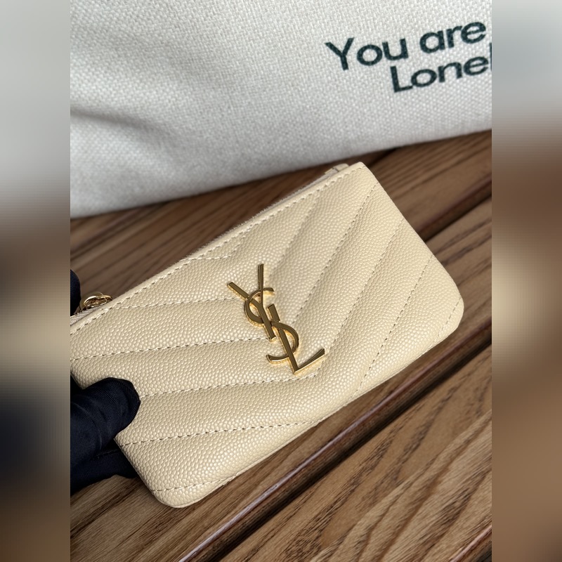 SAINT LAURENT球紋 牛皮mini 零錢包太美了 超愛 可放包裡 可