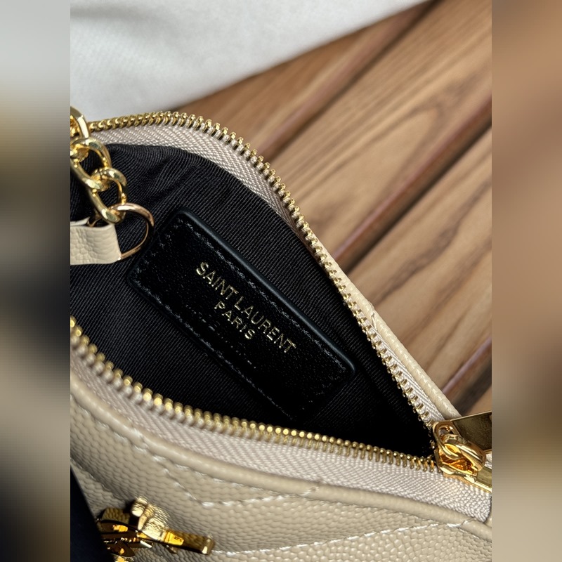 SAINT LAURENT球紋 牛皮mini 零錢包太美了 超愛 可放包裡 可