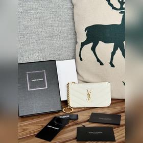 SAINT LAURENT球紋 牛皮mini 零錢包太美了 超愛 可放包裡 可